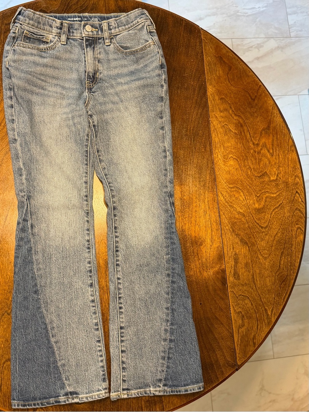 Old Navy Girls Flare Jeans Size 14 Medium Wash High Rise